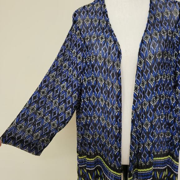 Catherines Size 1X Cardigan Open Front Long Sleeve Stretch Topper - Picture 4 of 13